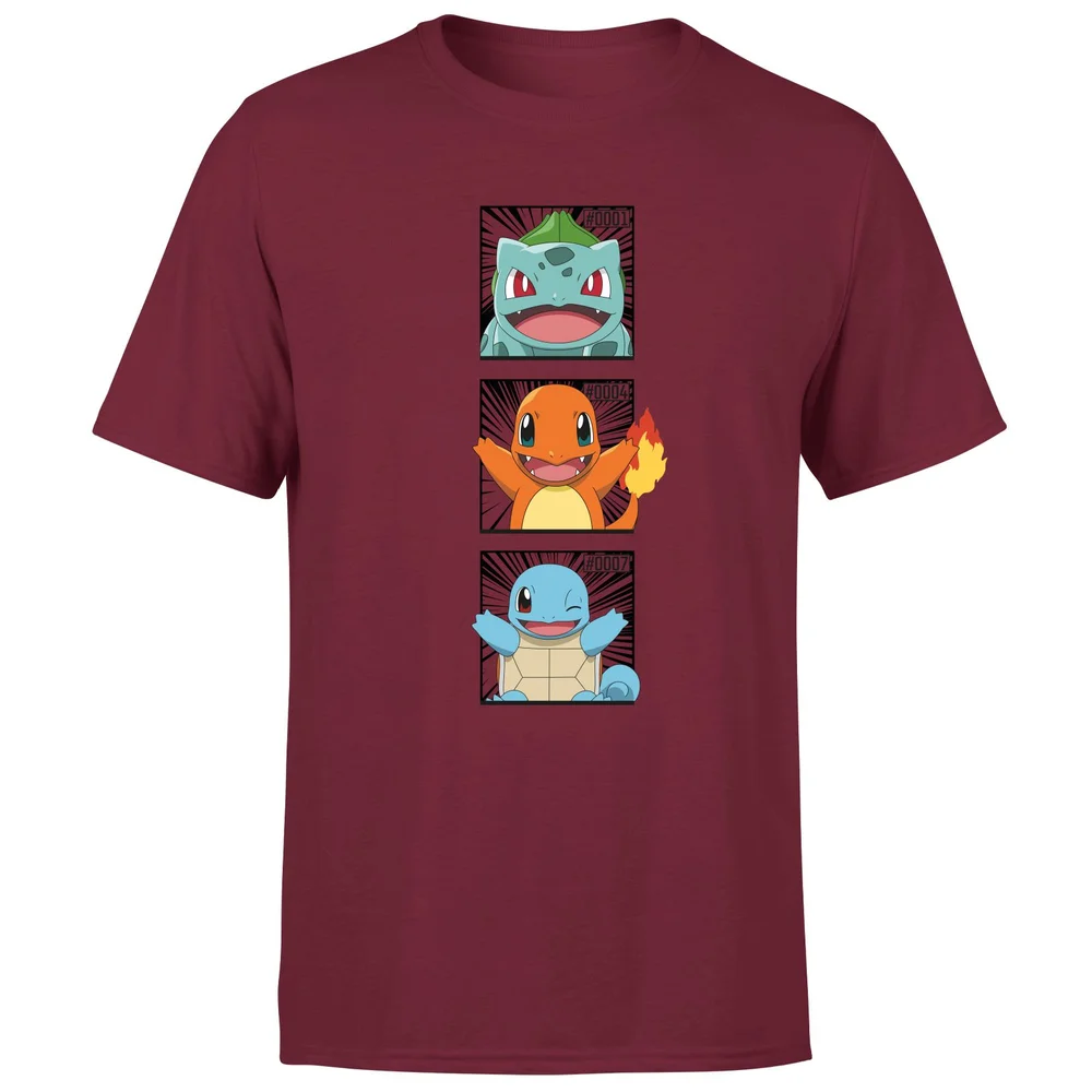 Pokemon Generation 1 Starters Men's T-Shirt - Burgundy - S Bild 1
