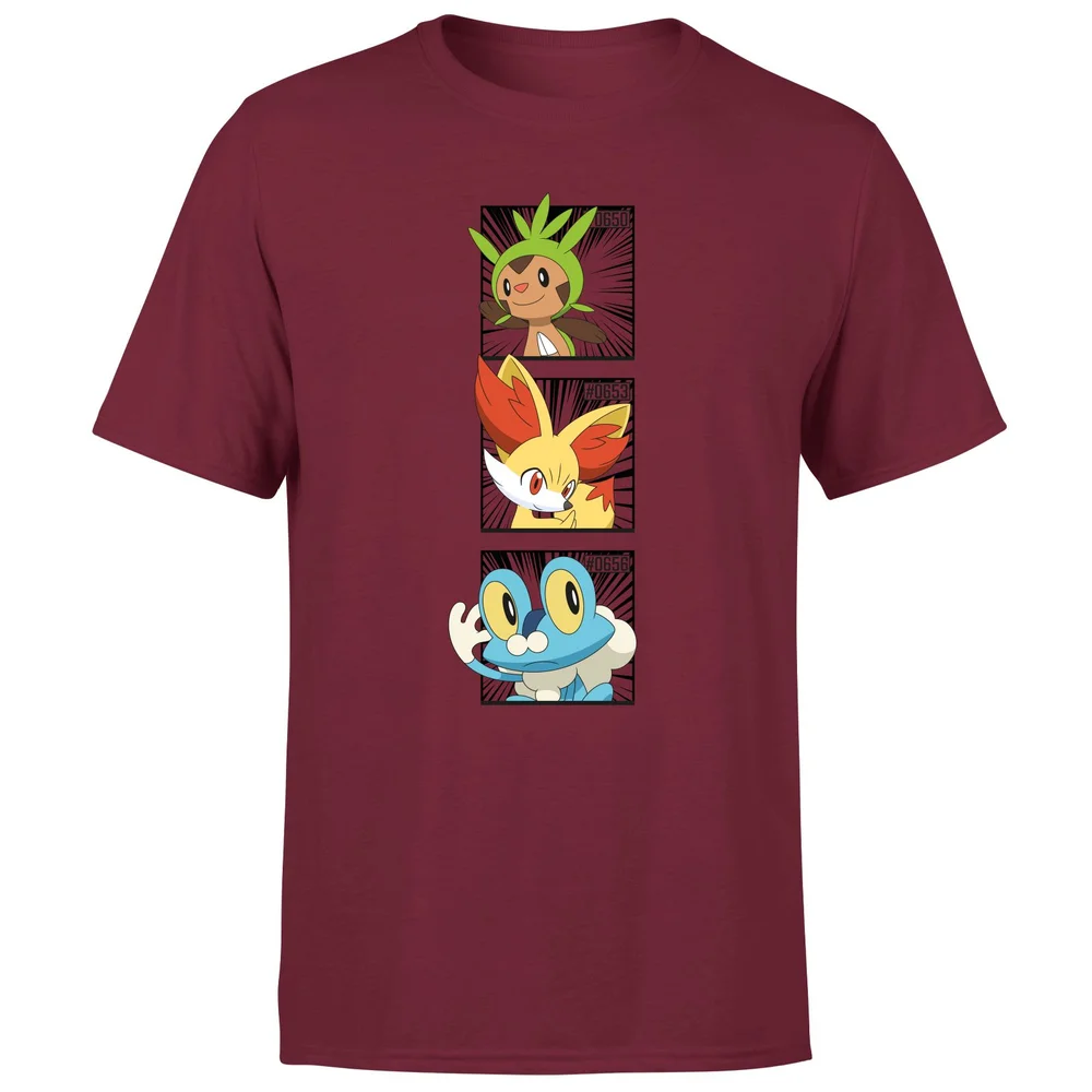 Pokemon Generation 6 Starters Men's T-Shirt - Burgundy - S Bild 1