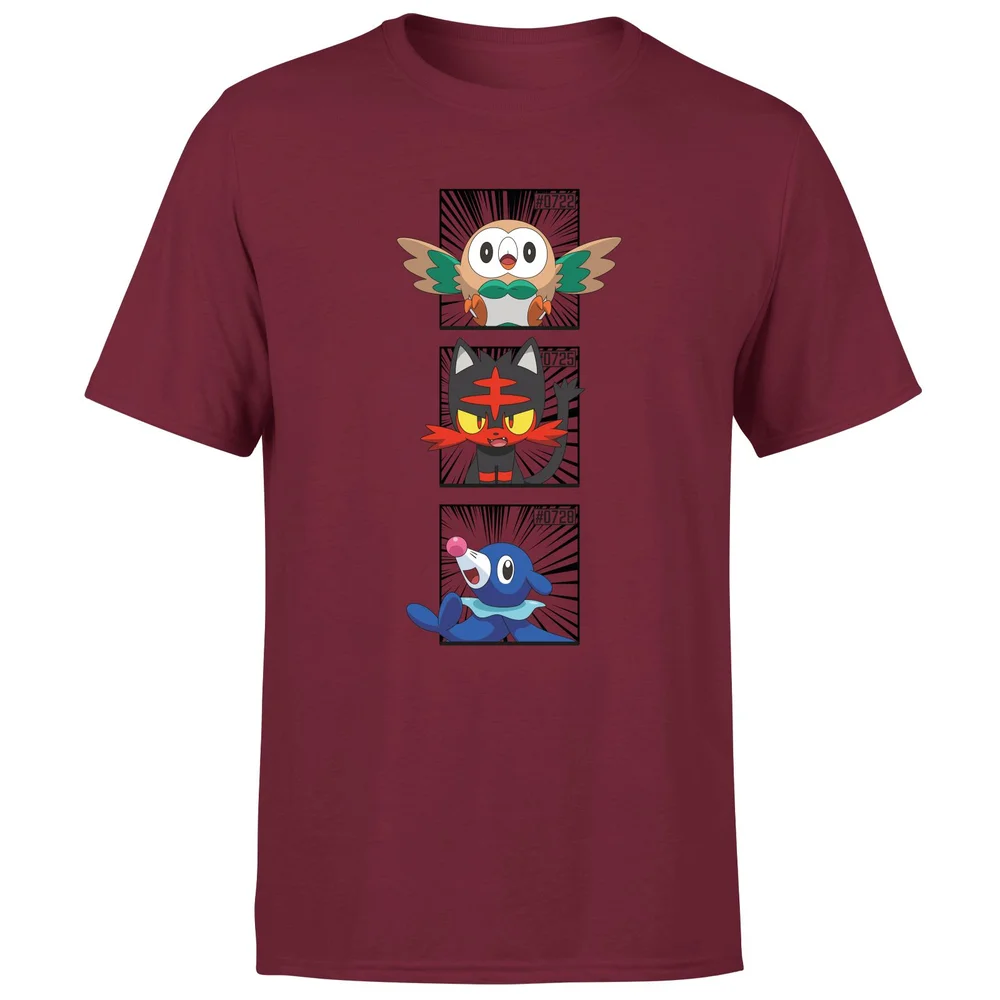 Pokemon Generation 7 Starters Men's T-Shirt - Burgundy - S Bild 1