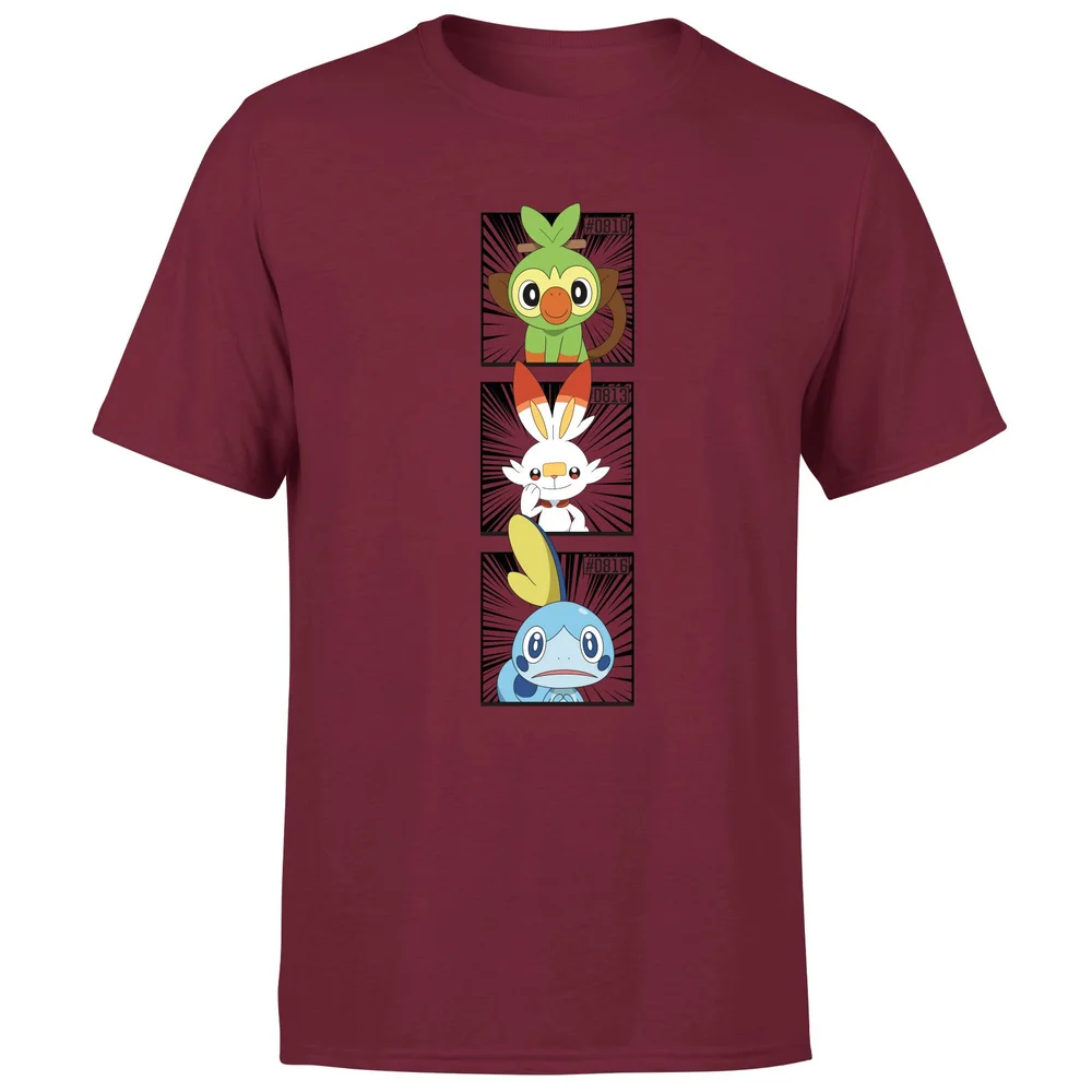 Pokemon Generation 8 Starters Men's T-Shirt - Burgundy - S Bild 1