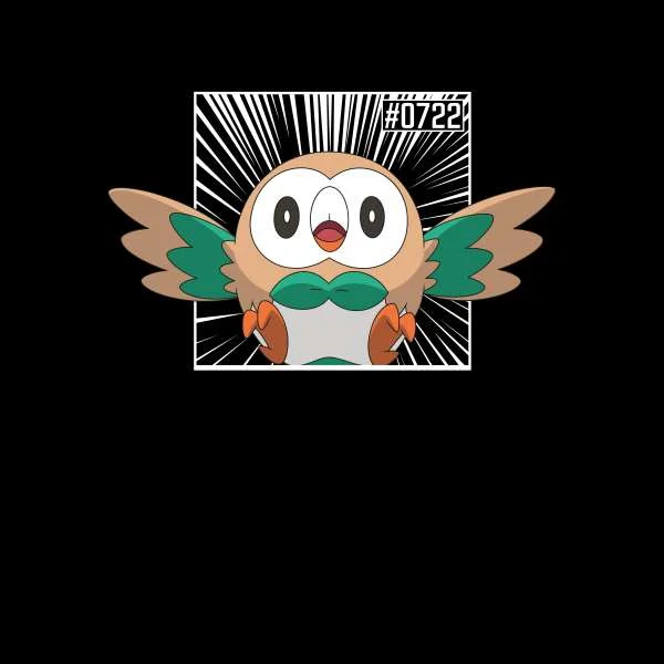 Pokemon Rowlet Men's T-Shirt - Black