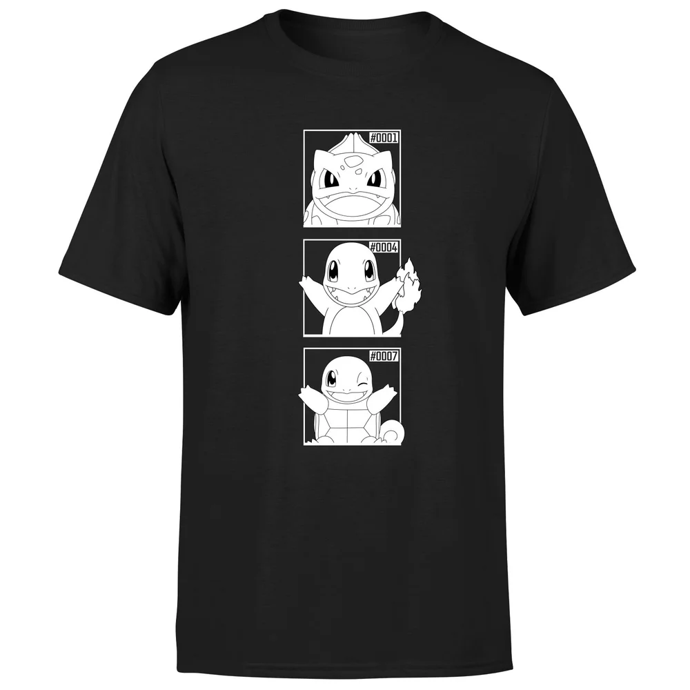 Pokemon Generation 1 Monochrome Starters Men's T-Shirt - Black - S Bild 1