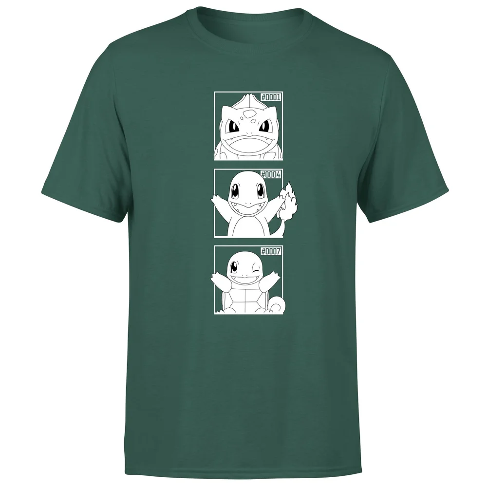 Pokemon Generation 1 Monochrome Starters Men's T-Shirt - Green - S Bild 1