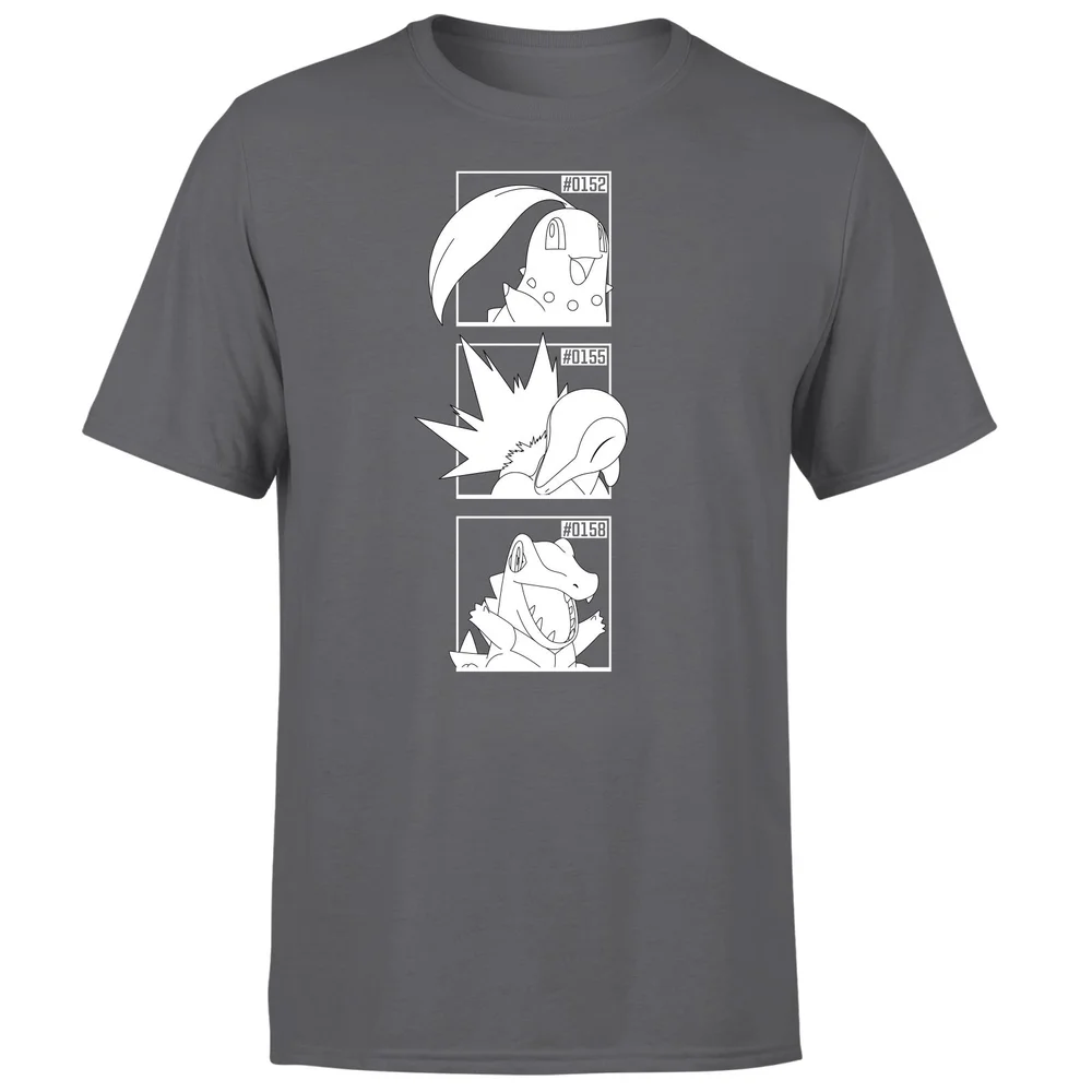 Pokemon Generation 2 Monochrome Starters Men's T-Shirt - Charcoal - S Bild 1