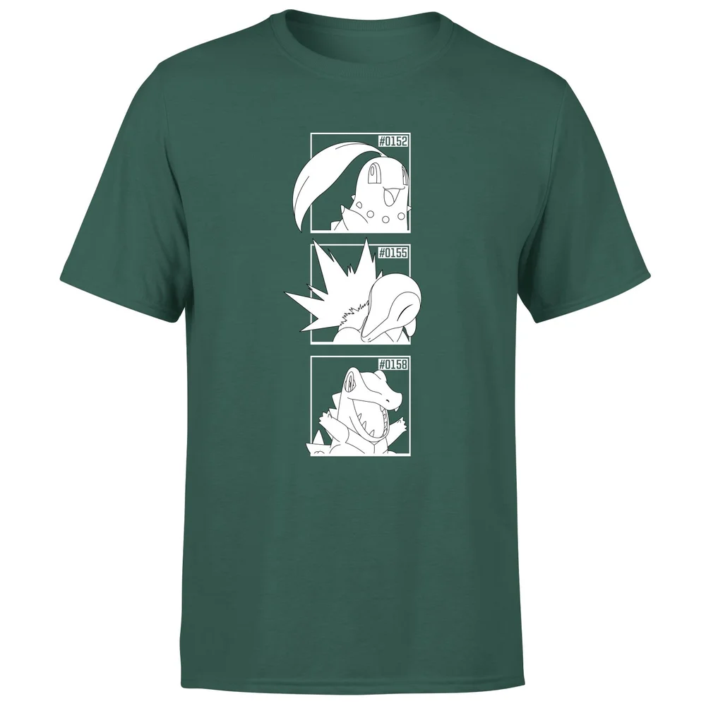 Pokemon Generation 2 Monochrome Starters Men's T-Shirt - Green - S Bild 1