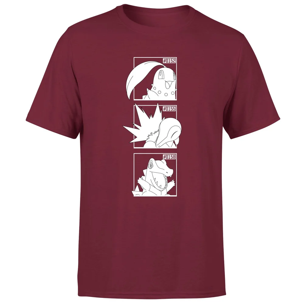 Pokemon Generation 2 Monochrome Starters Men's T-Shirt - Burgundy - S Bild 1