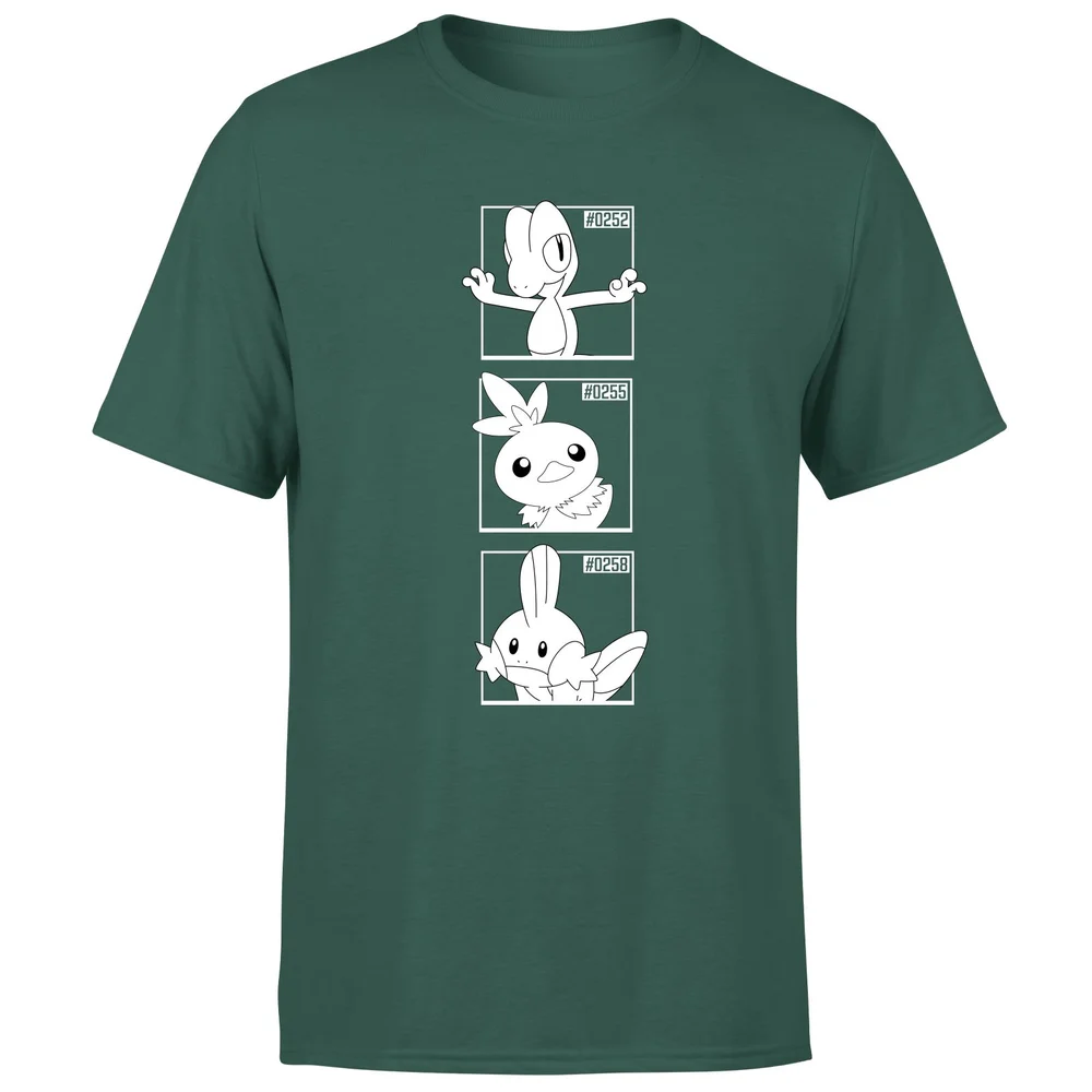 Pokemon Generation 3 Monochrome Starters Men's T-Shirt - Green - S Bild 1