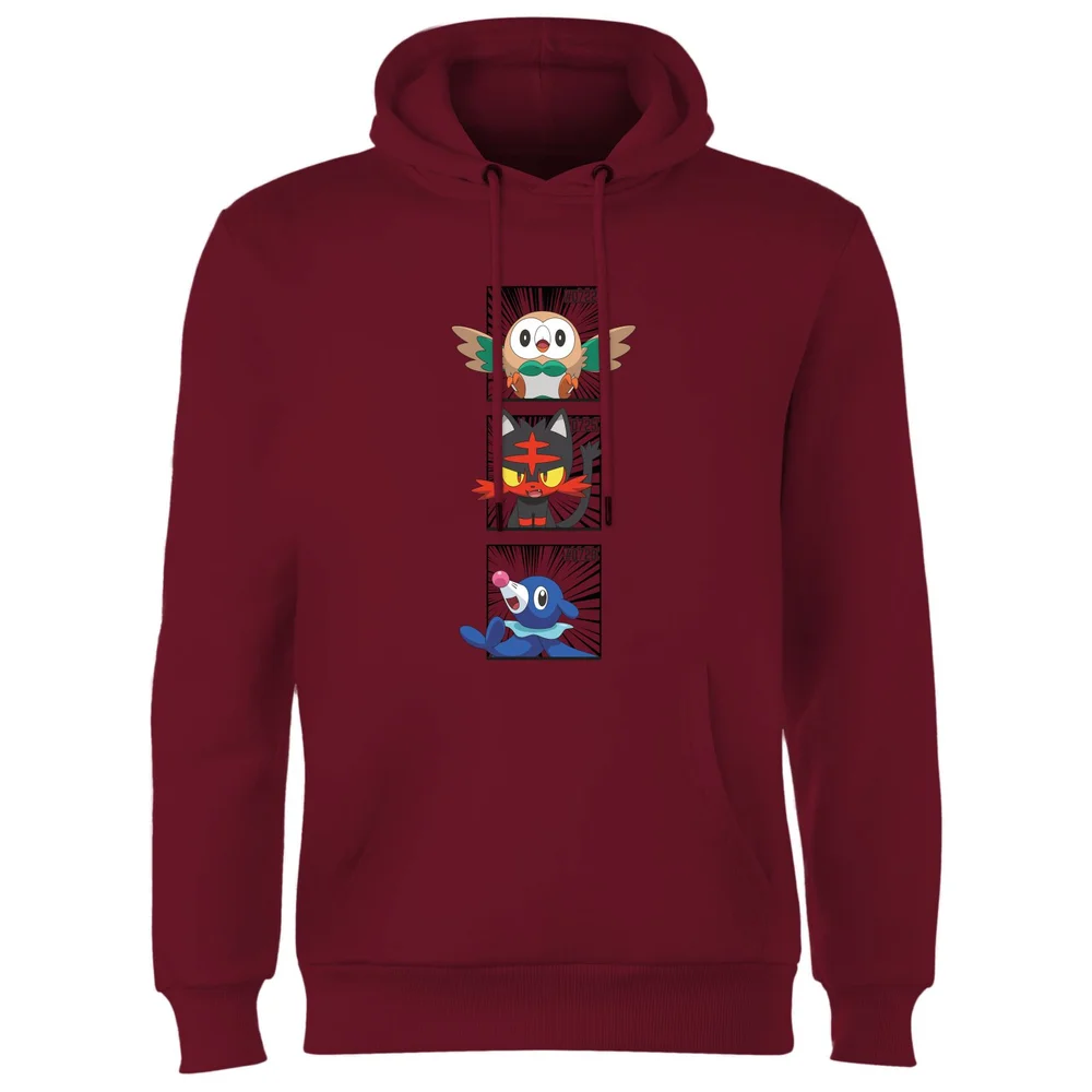Pokemon Generation 7 Starters Hoodie - Burgundy - S Bild 1