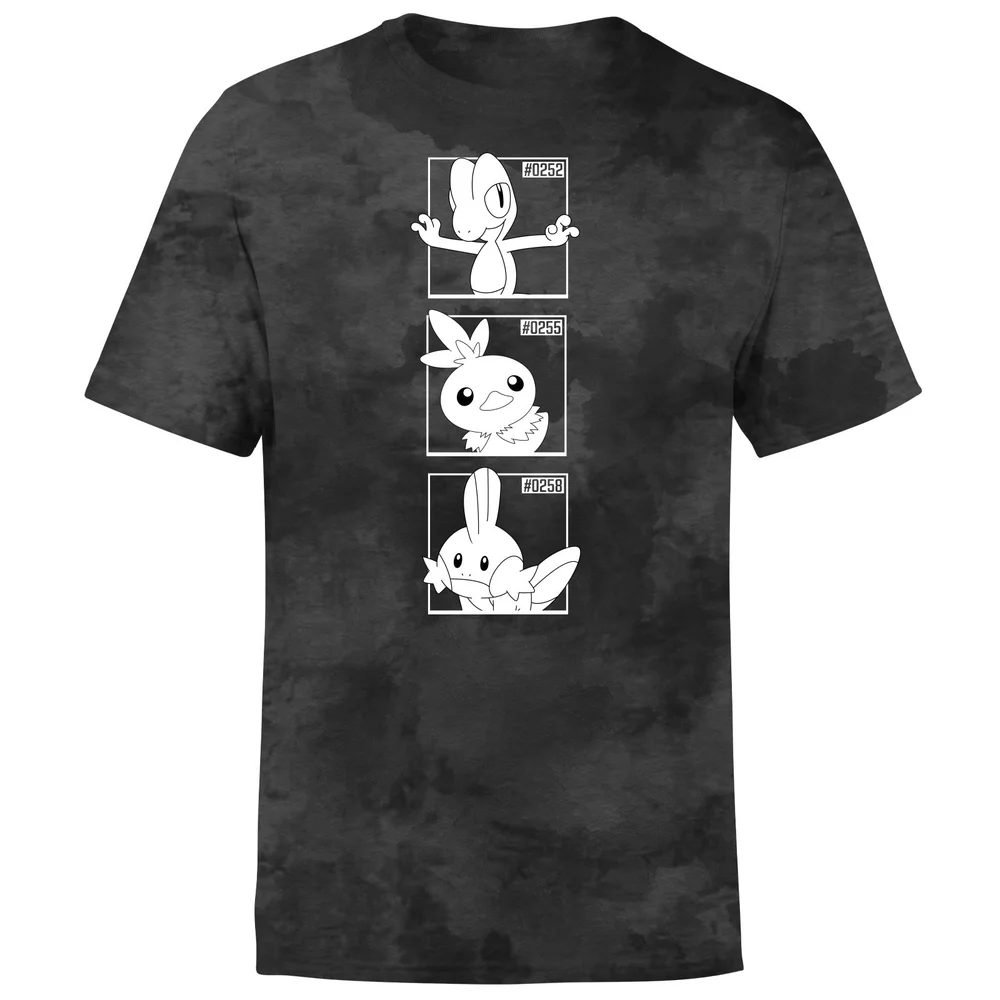 Pokemon Generation 3 Monochrome Starters Men's T-Shirt - Black Tie Dye - S Bild 1