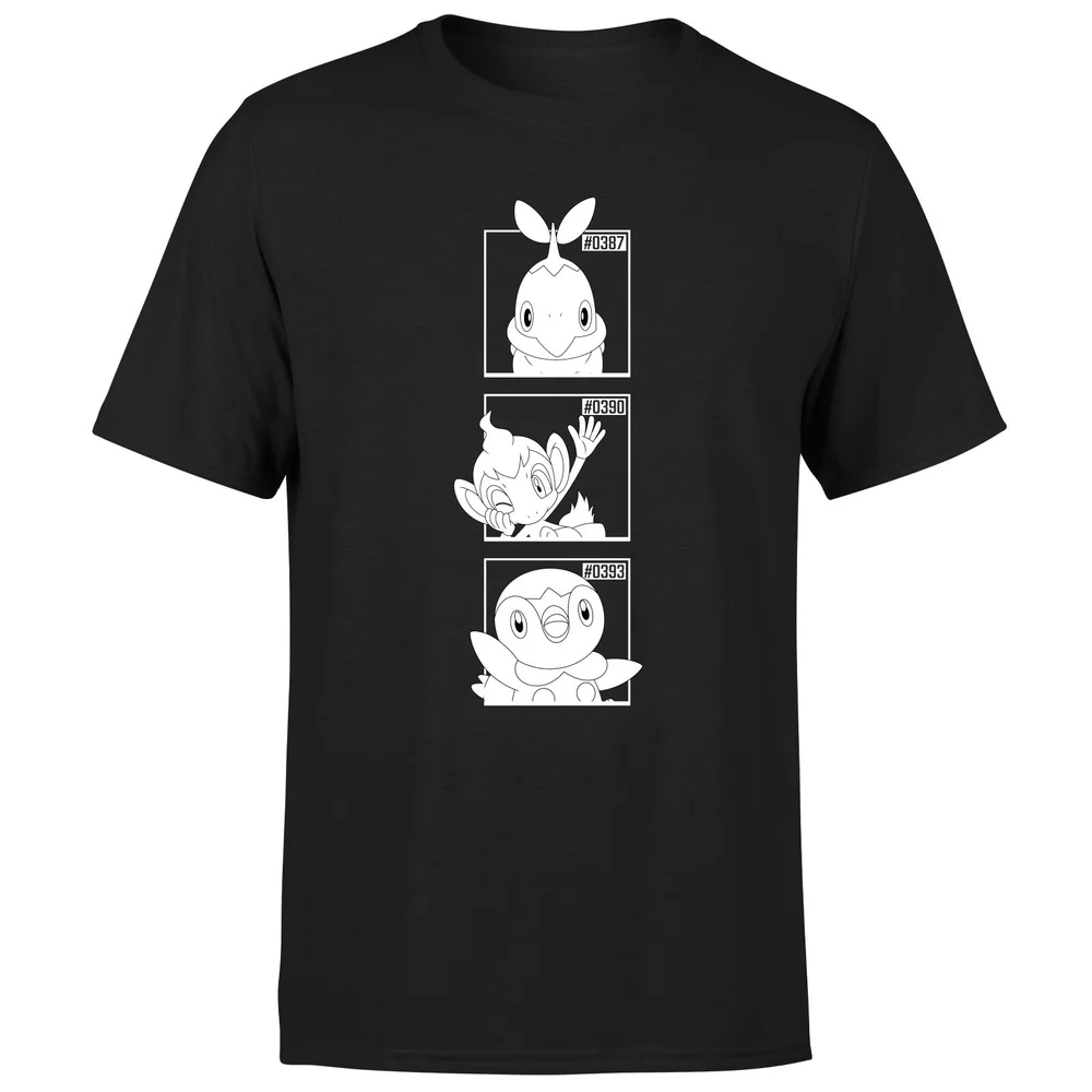 Pokemon Generation 4 Monochrome Starters Men's T-Shirt - Black - S Bild 1