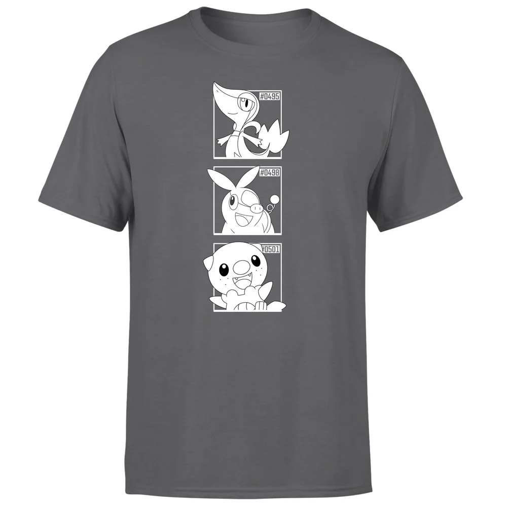 Pokemon Generation 5 Monochrome Starters Men's T-Shirt - Charcoal - S Bild 1