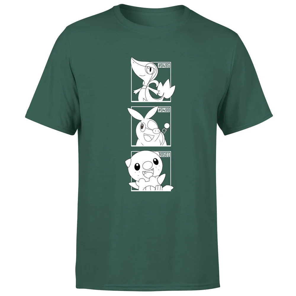 Pokemon Generation 5 Monochrome Starters Men's T-Shirt - Green - S Bild 1