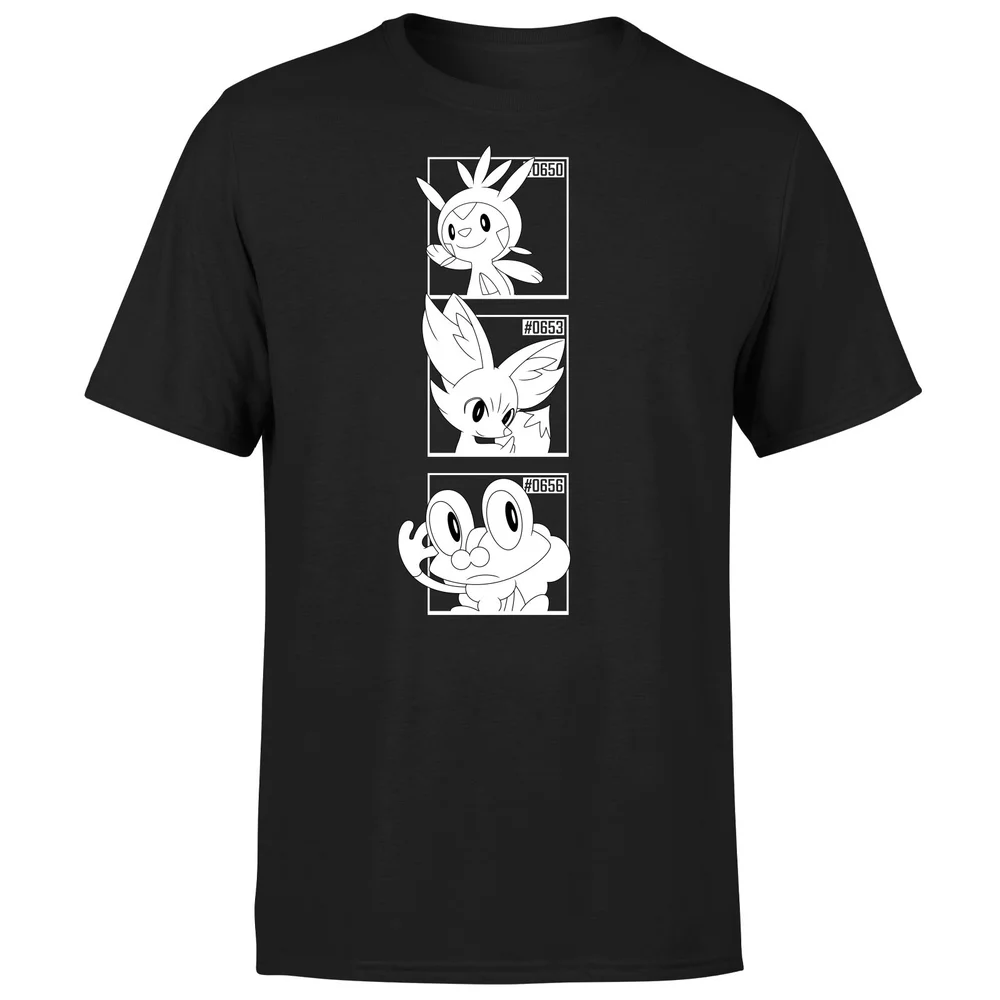 Pokemon Generation 6 Monochrome Starters Men's T-Shirt - Black - S Bild 1