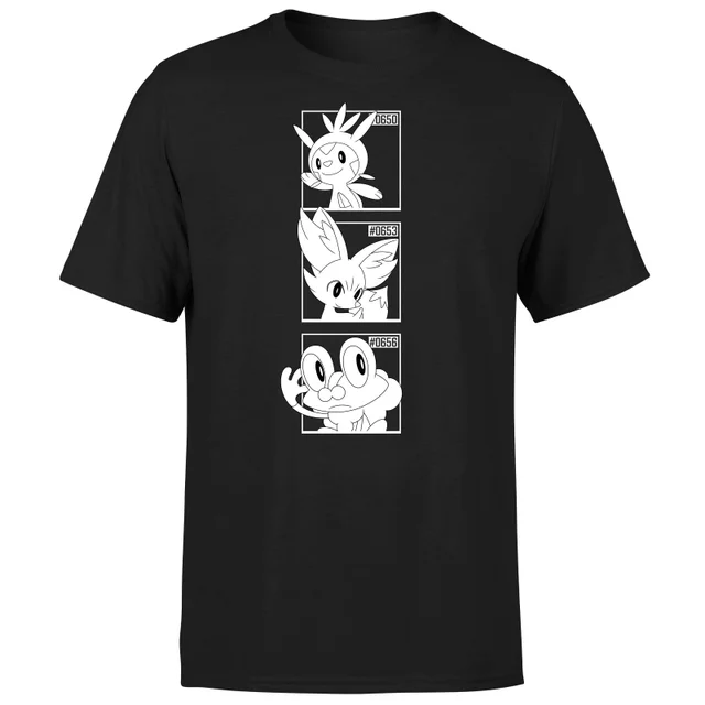 Pokemon Generation 6 Monochrome Starters Men's T-Shirt - Black