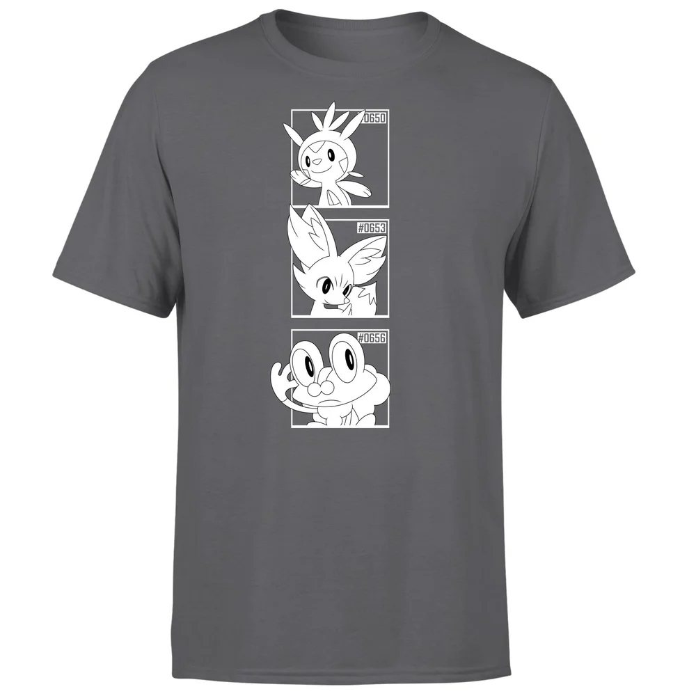 Pokemon Generation 6 Monochrome Starters Men's T-Shirt - Charcoal - S Bild 1