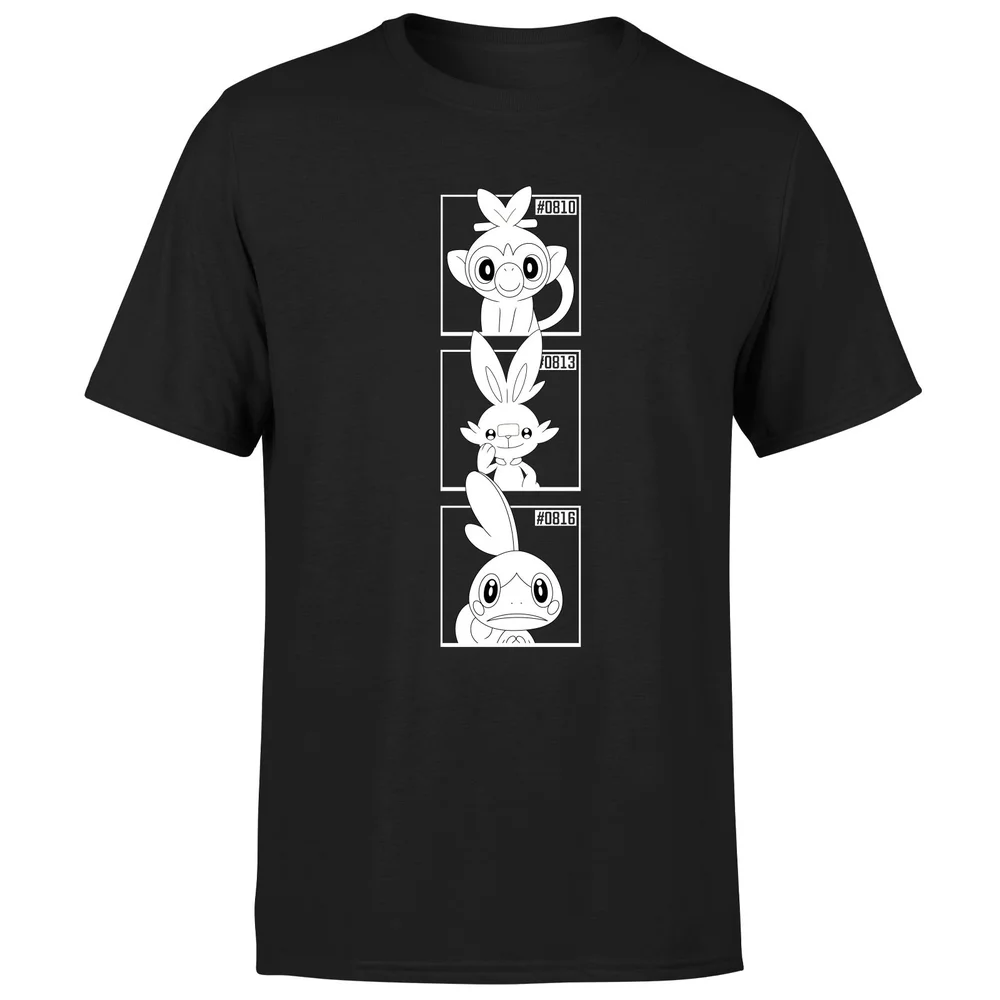 Pokemon Generation 8 Monochrome Starters Men's T-Shirt - Black - S Bild 1