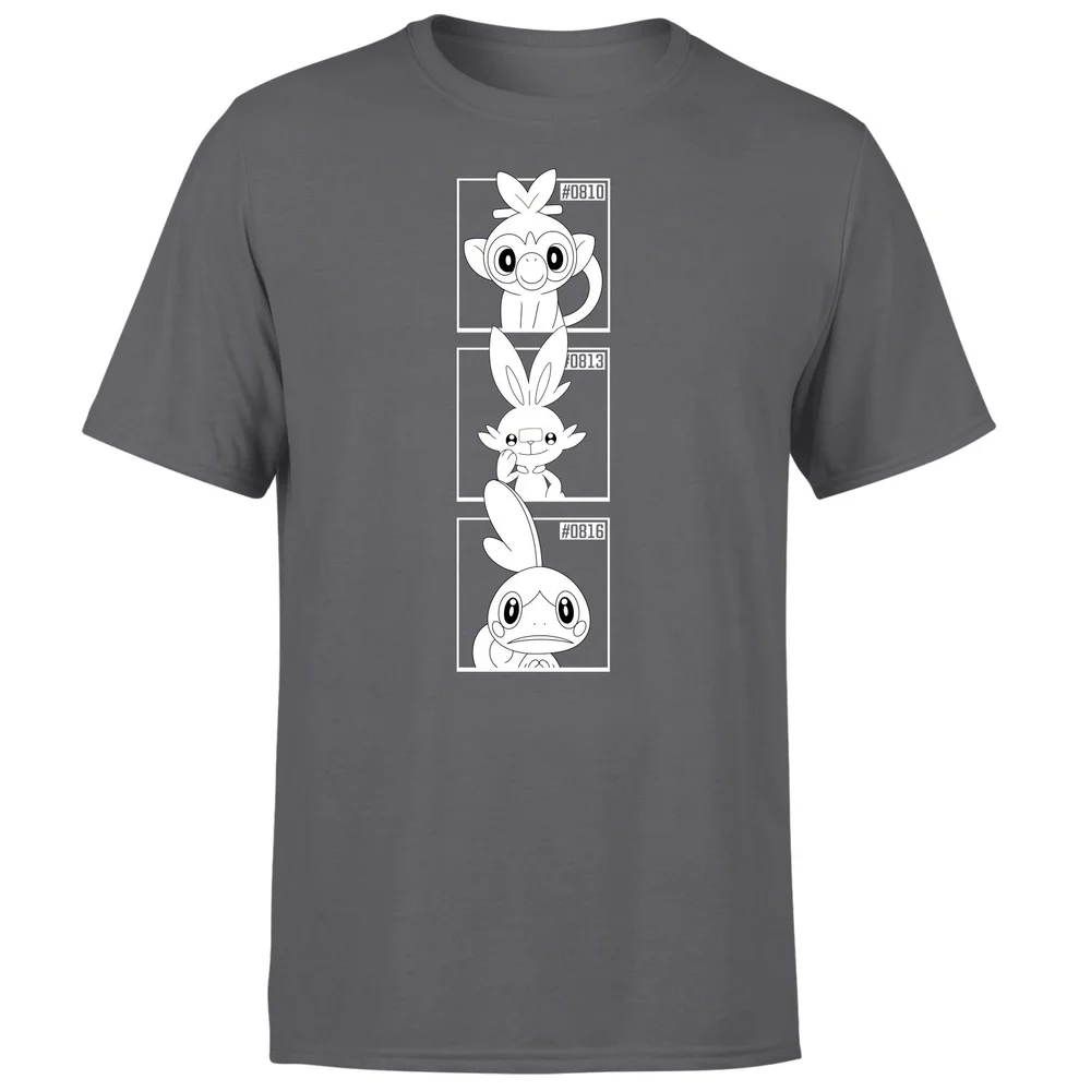 Pokemon Generation 8 Monochrome Starters Men's T-Shirt - Charcoal - S Bild 1