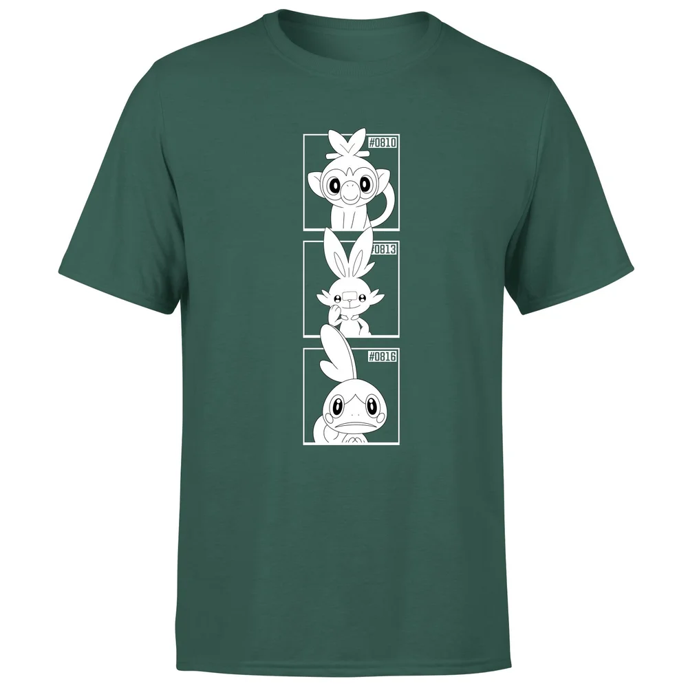 Pokemon Generation 8 Monochrome Starters Men's T-Shirt - Green - S Bild 1