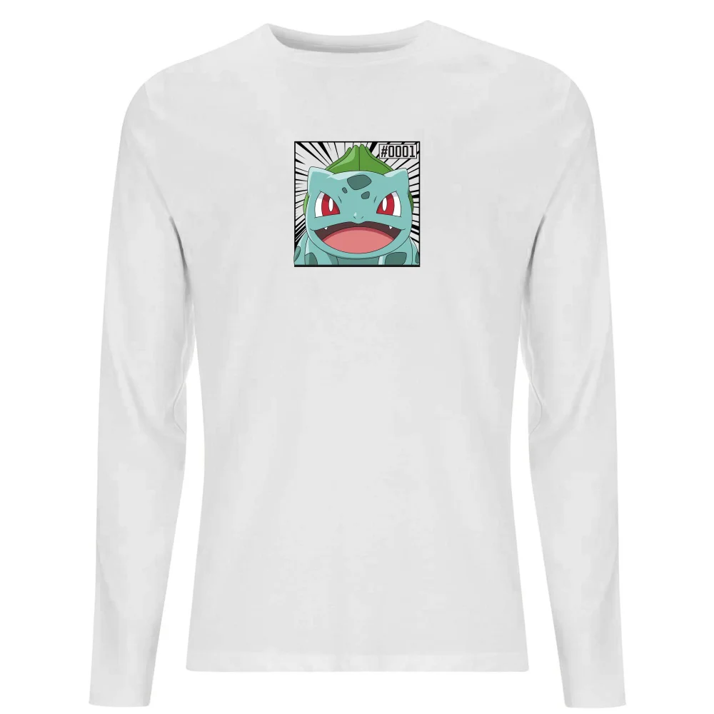 Pokémon Pokédex Bisasam #0001 Langärmeliges T-Shirt - Weiß - S Bild 1