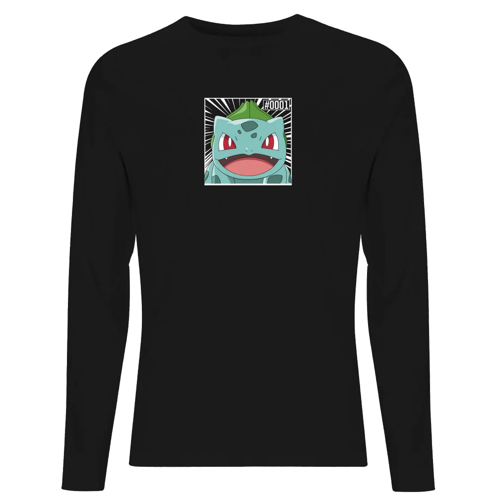 Pokémon Pokédex Bisasam #0001 Langärmeliges T-Shirt - Schwarz - S Bild 1