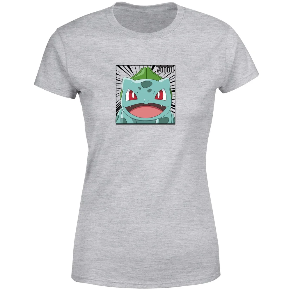 Pokémon Pokédex Bisasam #0001 Frauen T-Shirt - Grau - XS Bild 1