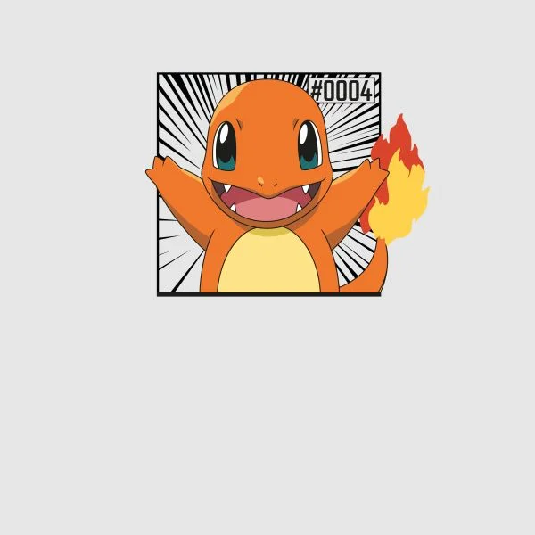 Pokémon Pokédex Glumanda #0004 Frauen T-Shirt - Grau