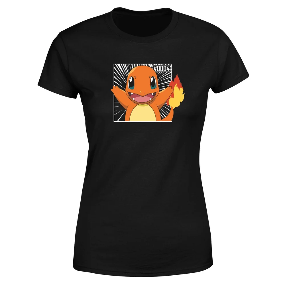 Pokémon Pokédex Glumanda #0004 Frauen T-Shirt - Schwarz - XS Bild 1