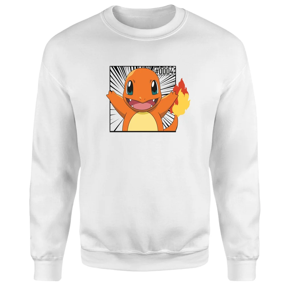Pokémon Pokédex Glumanda #0004 Sweatshirt - Weiß - S Bild 1