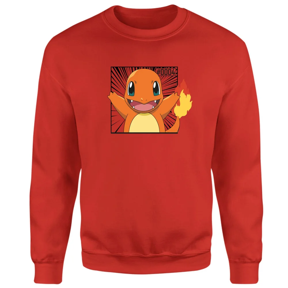 Pokémon Pokédex Glumanda #0004 Sweatshirt - Rot - S Bild 1