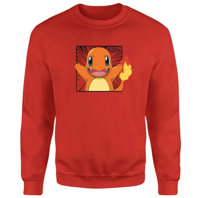 Pokémon Pokédex Glumanda #0004 Sweatshirt - Rot
