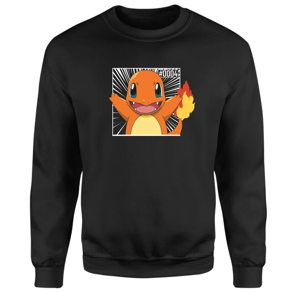 Pokémon Pokédex Glumanda #0004 Sweatshirt - Schwarz - S Bild 1