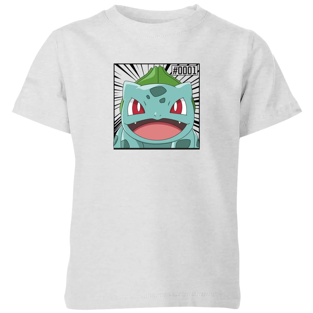 Pokémon Pokédex Bisasam #0001 Kinder T-Shirt - Grau - 3-4 Jahre Bild 1
