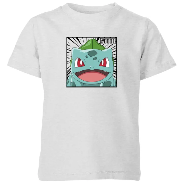 Pokémon Pokédex Bisasam #0001 Kinder T-Shirt - Grau