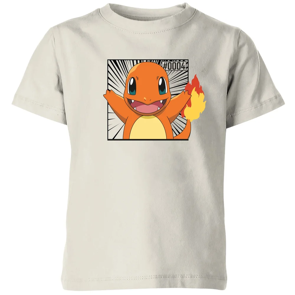 Pokémon Pokédex Glumanda #0004 Kinder T-Shirt - Creme - 3-4 Jahre Bild 1
