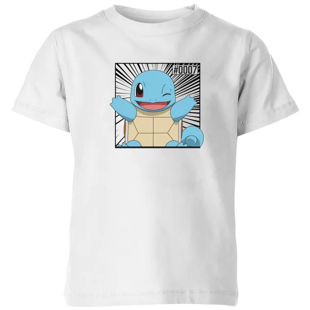Pokémon Pokédex Schiggy #0007 Kinder T-Shirt - Weiß