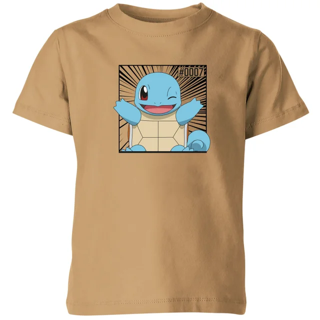 Pokémon Pokédex Schiggy #0007 Kinder T-Shirt - Tan