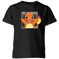 Pokémon Pokédex Glumanda #0004 Kinder T-Shirt - Schwarz