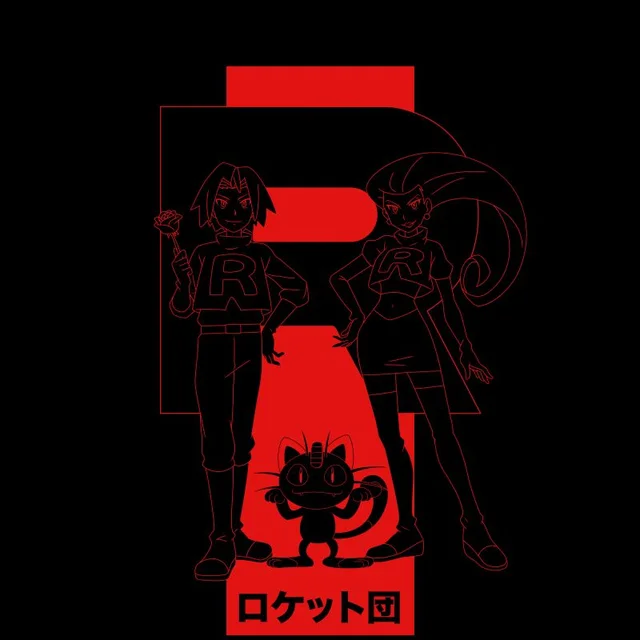 Akedo X Pokémon Team Rocket T-Shirt - Schwarz
