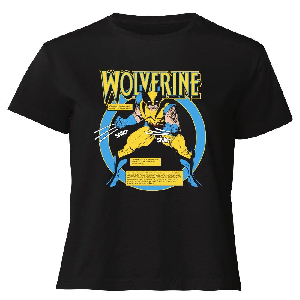 X-Men Wolverine Bio Women's Cropped T-Shirt - Black - XS Bild 1