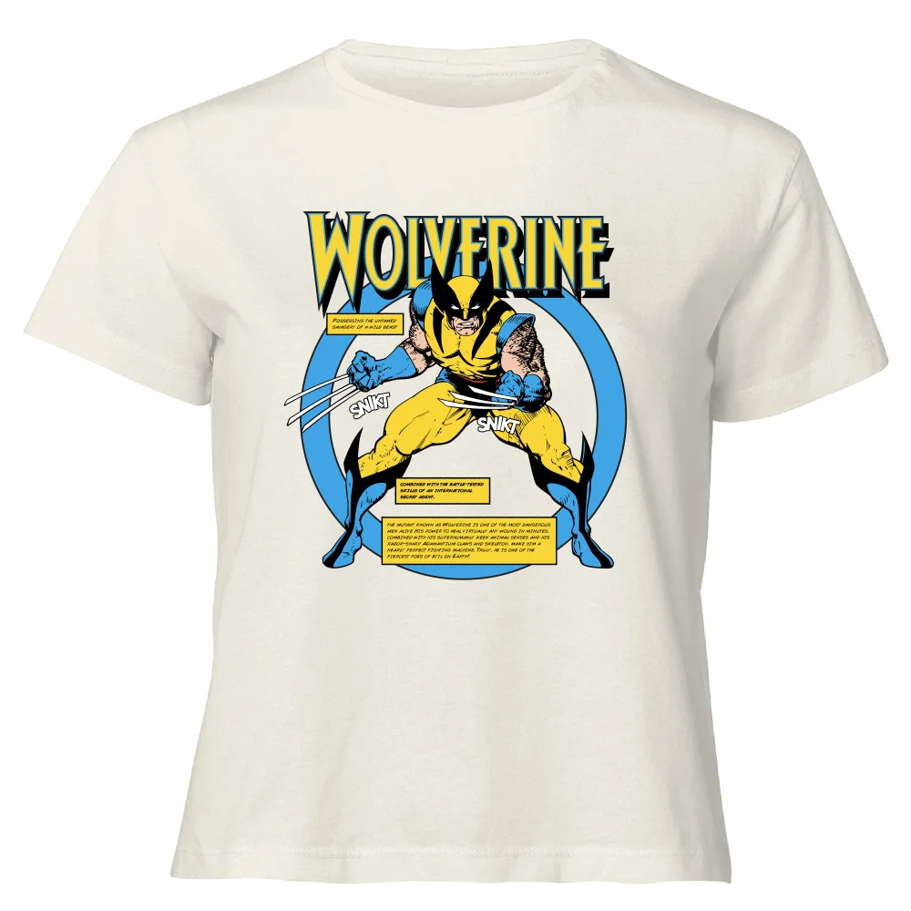 X-Men Wolverine Bio Women's Cropped T-Shirt - Cream - XS Bild 1