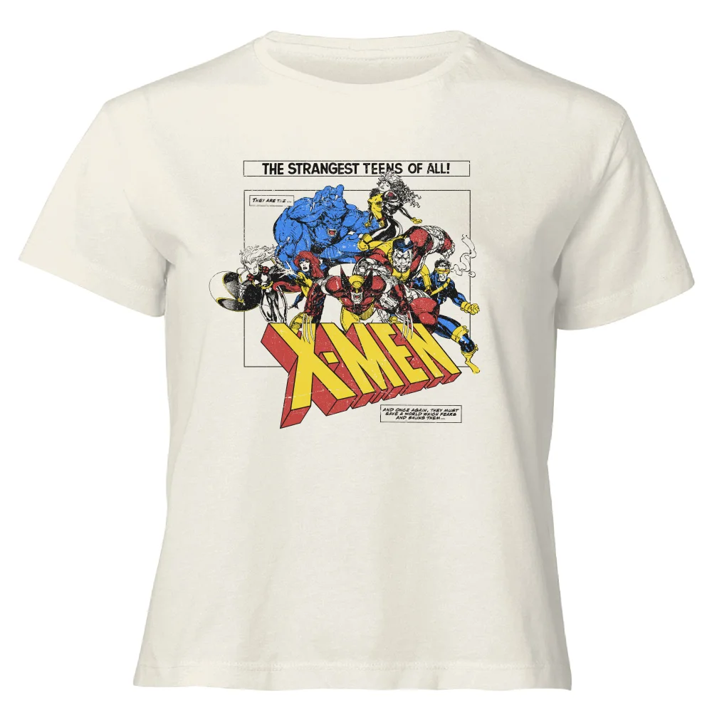 X-Men Retro Team Up Women's Cropped T-Shirt - Cream - XS Bild 1