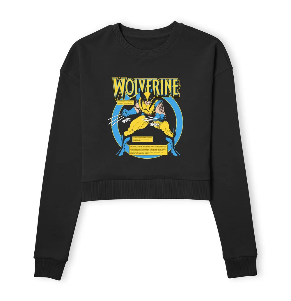 X-Men Wolverine Bio Women's Cropped Sweatshirt - Black - XS Bild 1