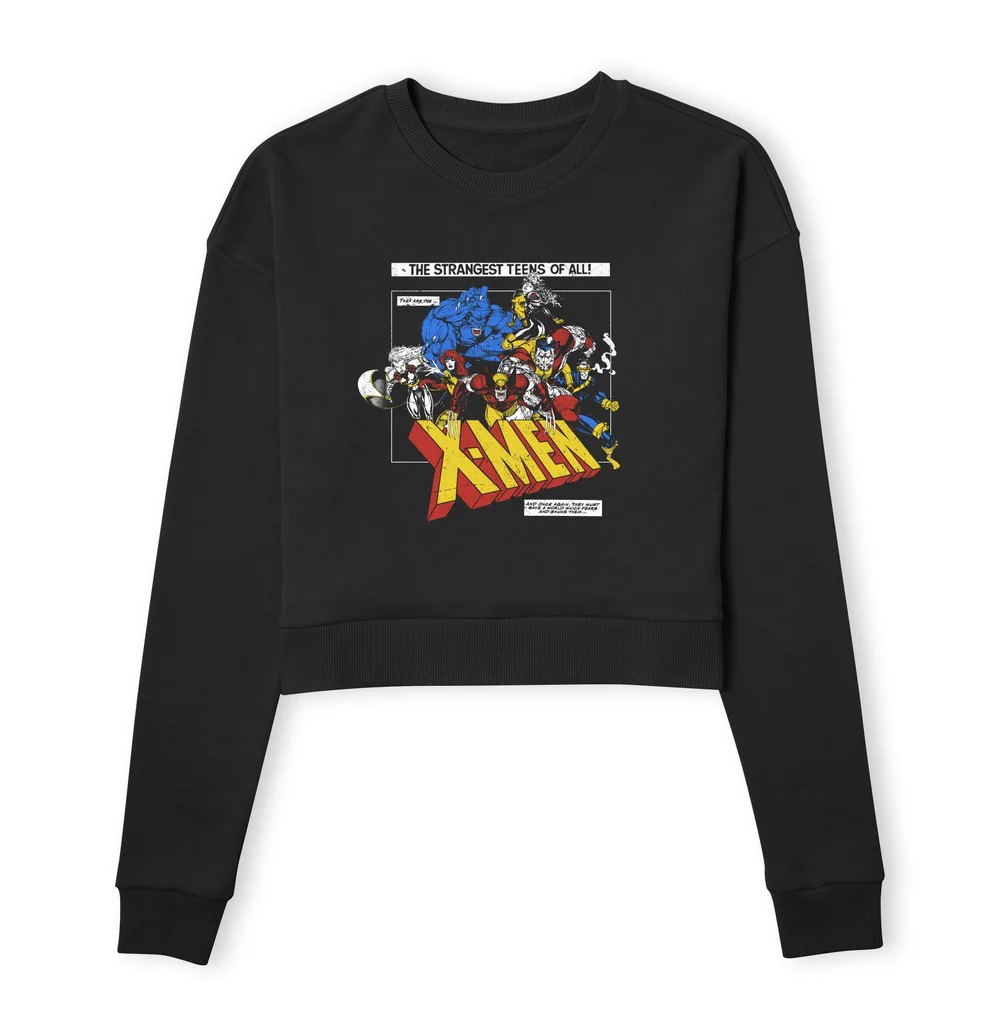 X-Men Retro Team Up Women's Cropped Sweatshirt - Black - XS Bild 1