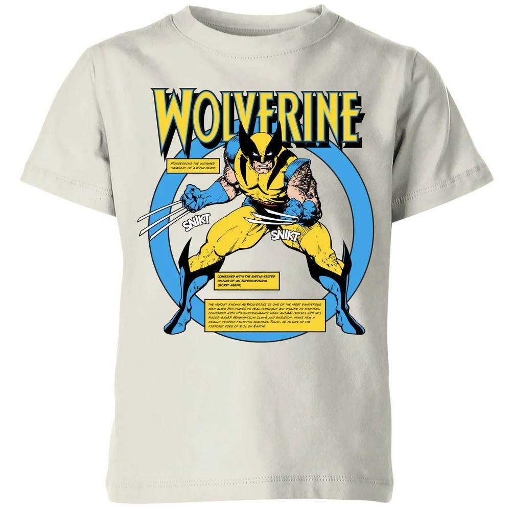 X-Men Wolverine Bio Kids' T-Shirt - Cream - 3-4 Jahre Bild 1