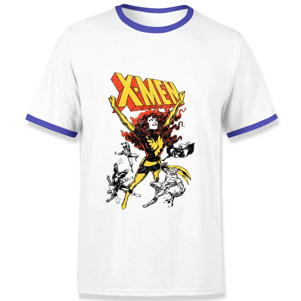 X-Men Rise Of The Phoenix Men's Ringer T-Shirt - White/Navy - S Bild 1