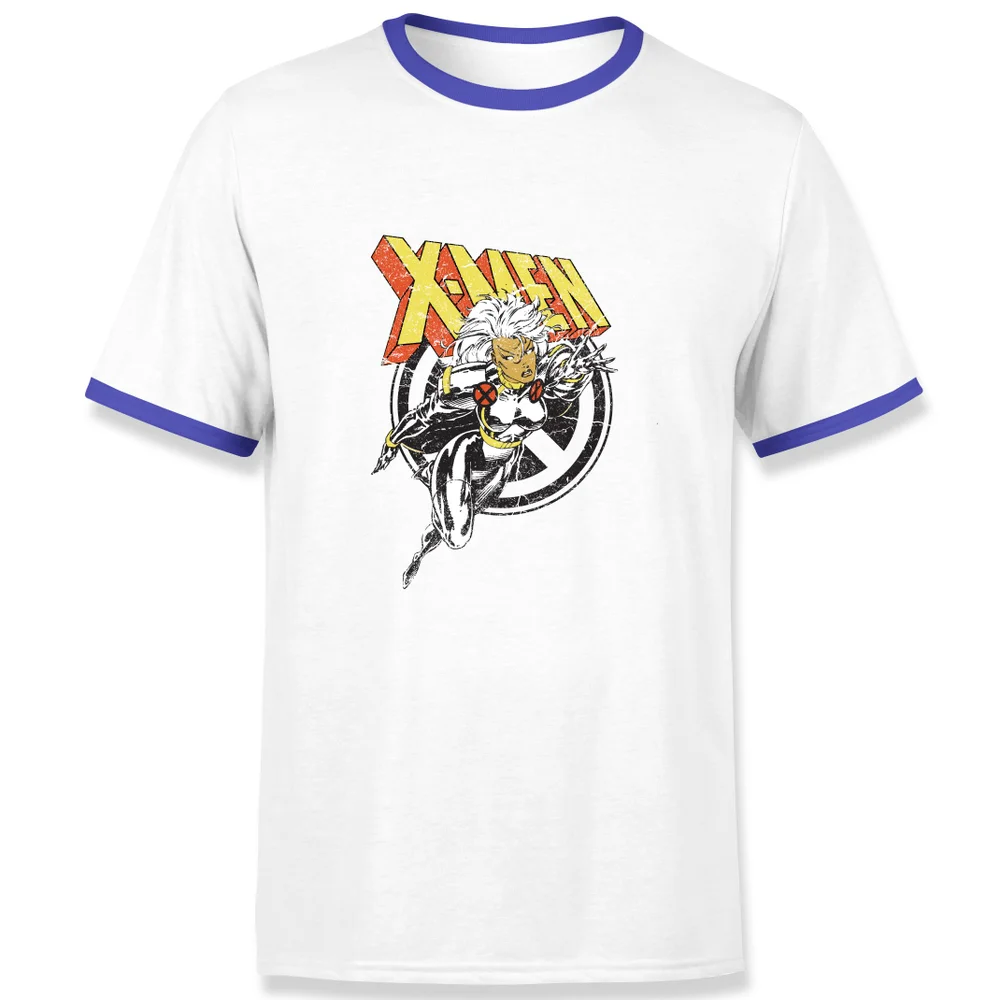 X-Men Storm Men's Ringer T-Shirt - White/Navy - S Bild 1