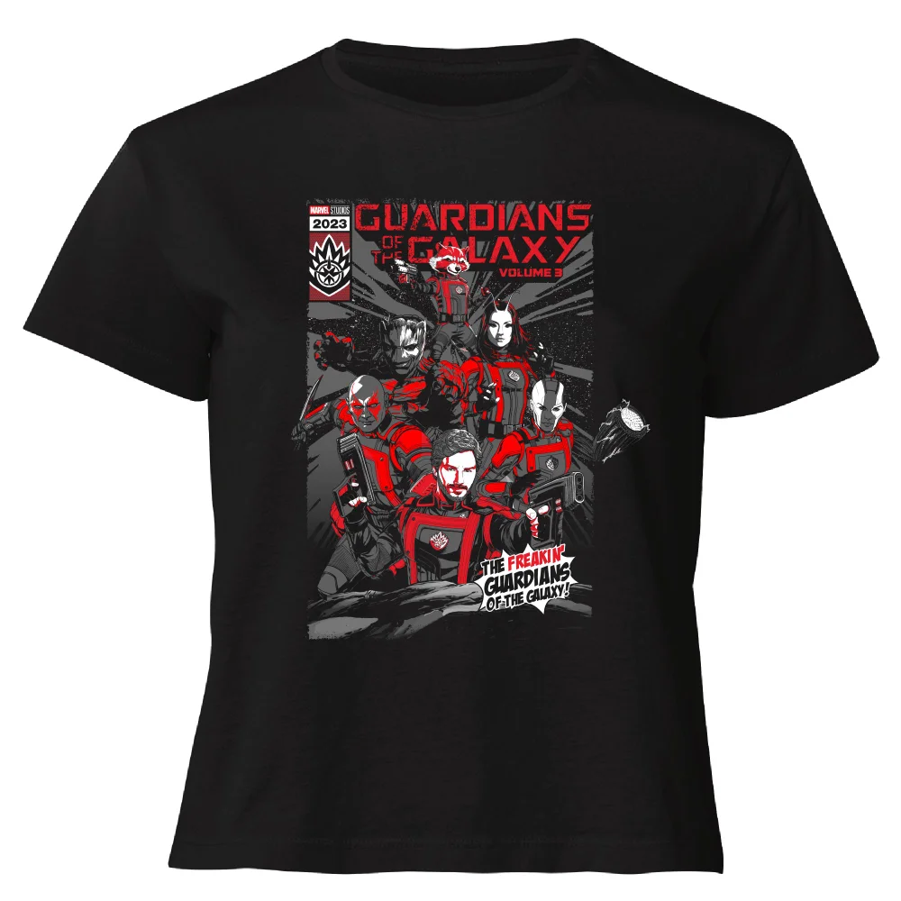 Guardians of the Galaxy The Freakin' Comic Book Cover Women's Cropped T-Shirt - Black - XS Bild 1