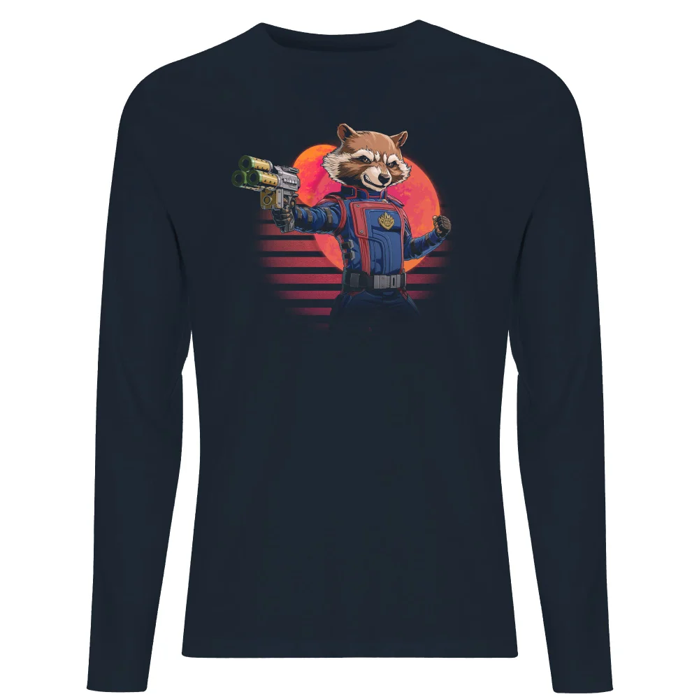 Guardians of the Galaxy Retro Rocket Raccoon Men's Long Sleeve T-Shirt - Navy - S Bild 1