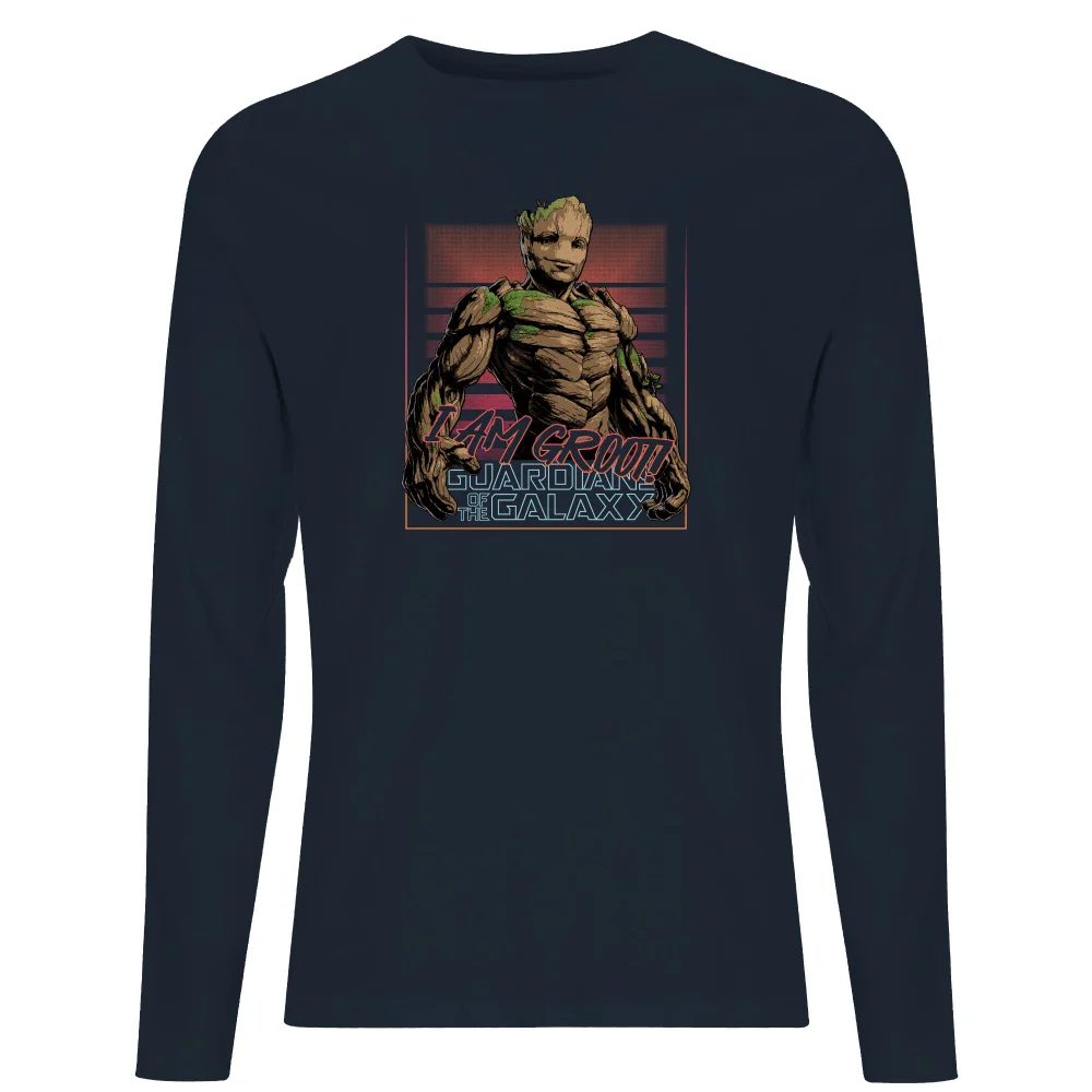 Guardians of the Galaxy I Am Retro Groot! Men's Long Sleeve T-Shirt - Navy - S Bild 1