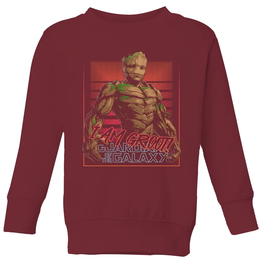 Guardians of the Galaxy I Am Retro Groot! Kids' Sweatshirt - Burgundy - 3-4 Jahre Bild 1